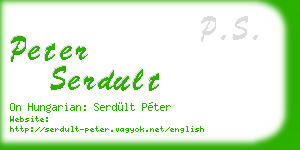 peter serdult business card